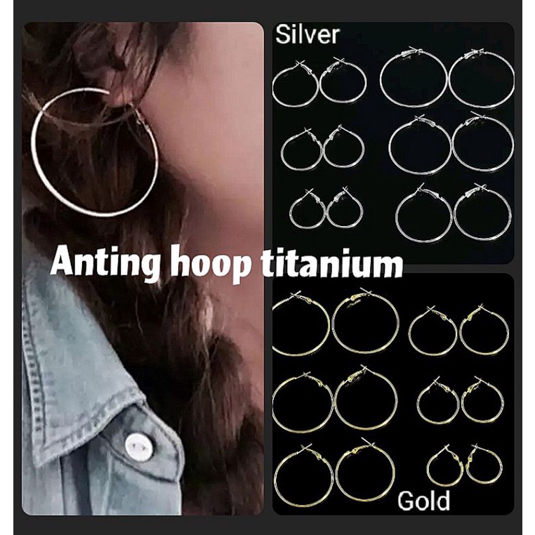 Anting bulat/ anting bulat wanita/ anting hoop