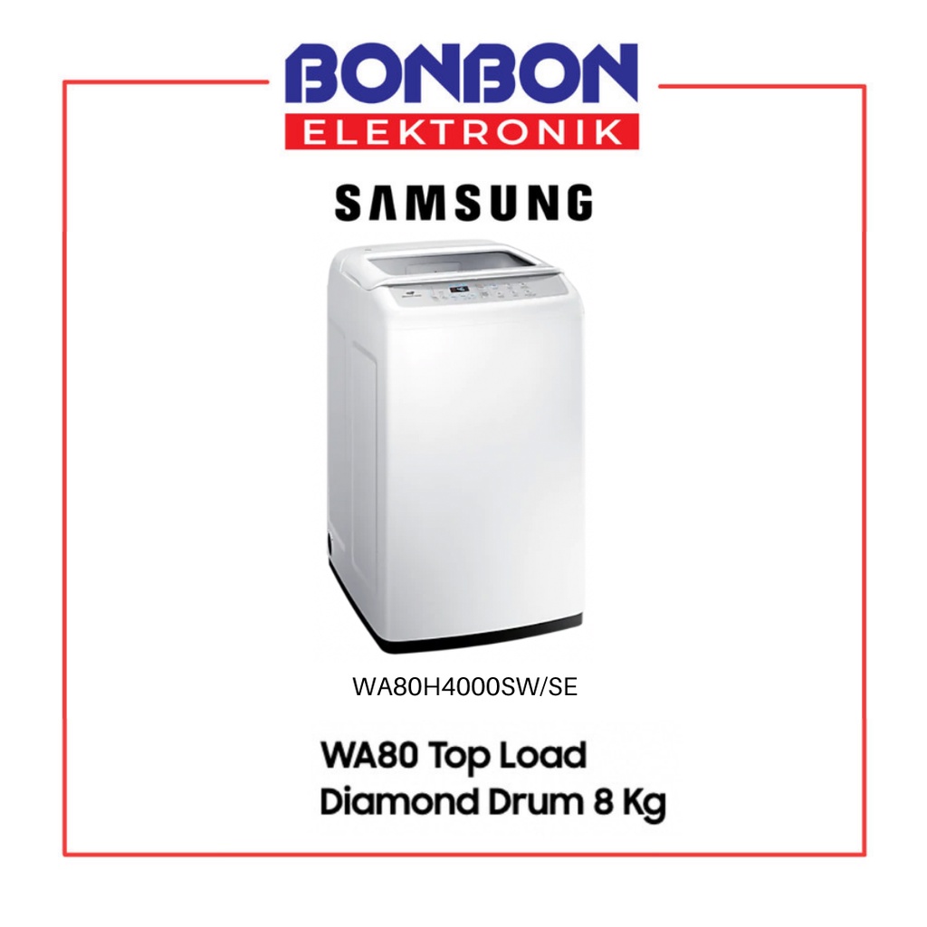 Samsung Mesin Cuci Top Loading 8KG WA-80H4000-SW / WA80H4000