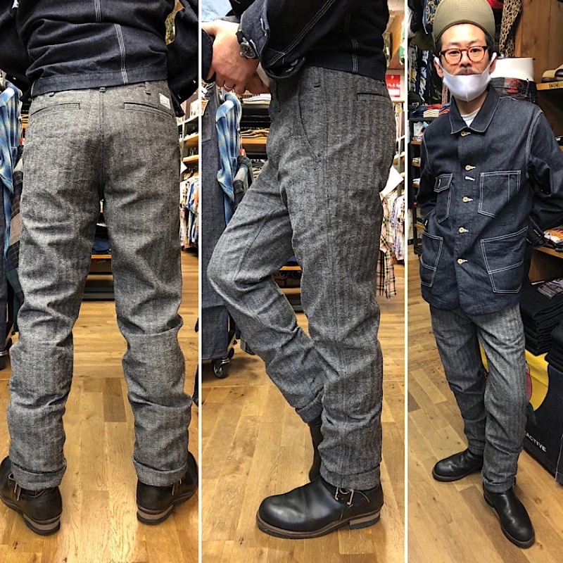 Burgus Plus Lot.401Z ZipFly Modern Jazz Nep Herringbone Trousers 401Z-81