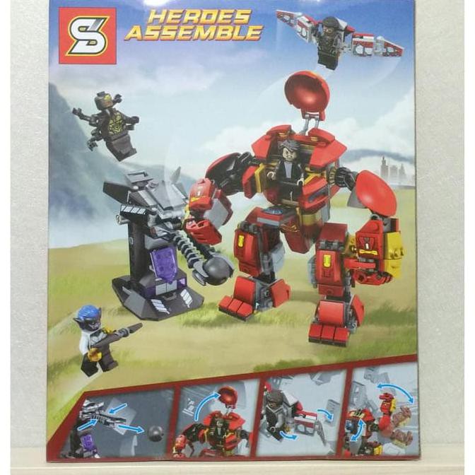 MAINAN Lego Sy 1001 Superheroes Infinity War Ironman The Hulkbuster Smash-Up MURAH