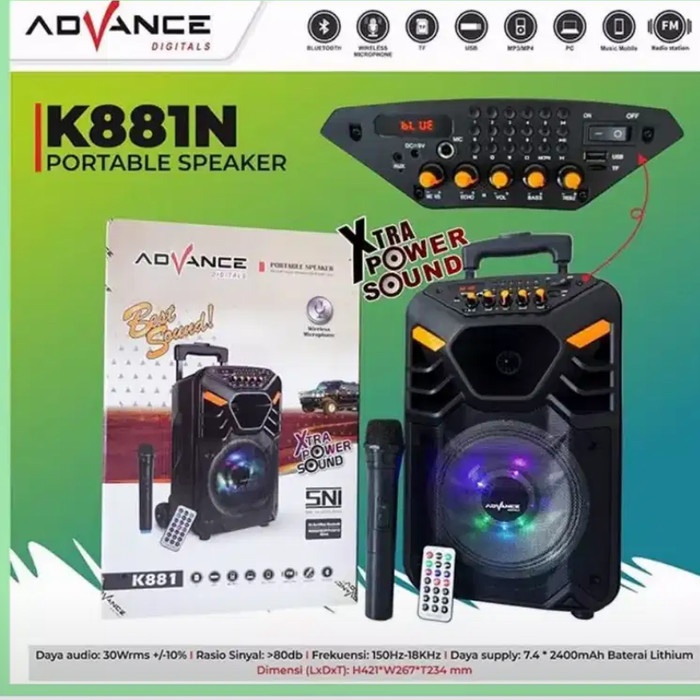 Speaker Portable Meeting Advance K 881 N Speaker Aktif Ampli Bluetooth