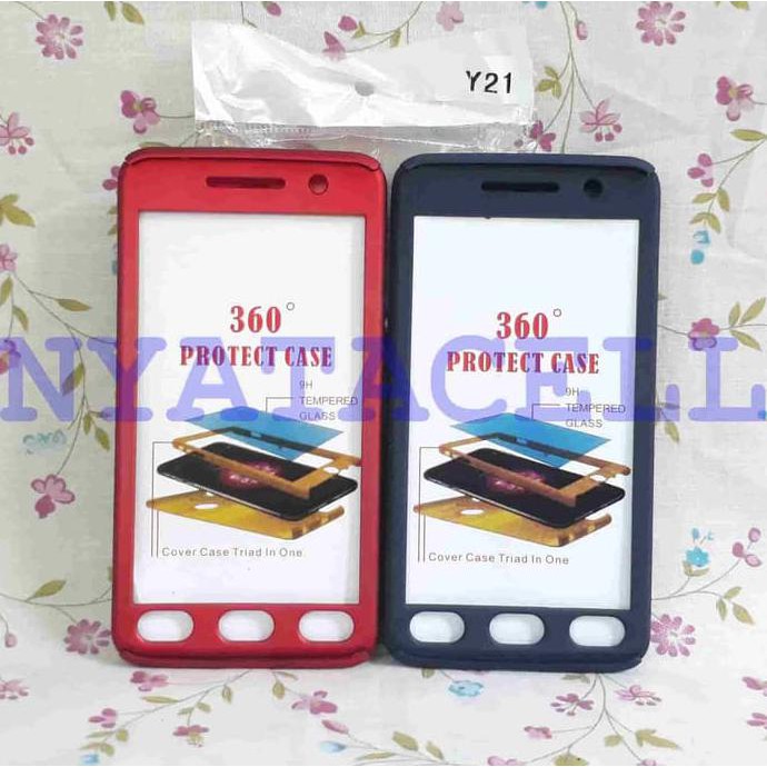 NEW CASE PROTECT 360 VIVO Y21 Y22 SLIM HARD/IPAKY/FULL BODY/CASING - HITAM MILENIA