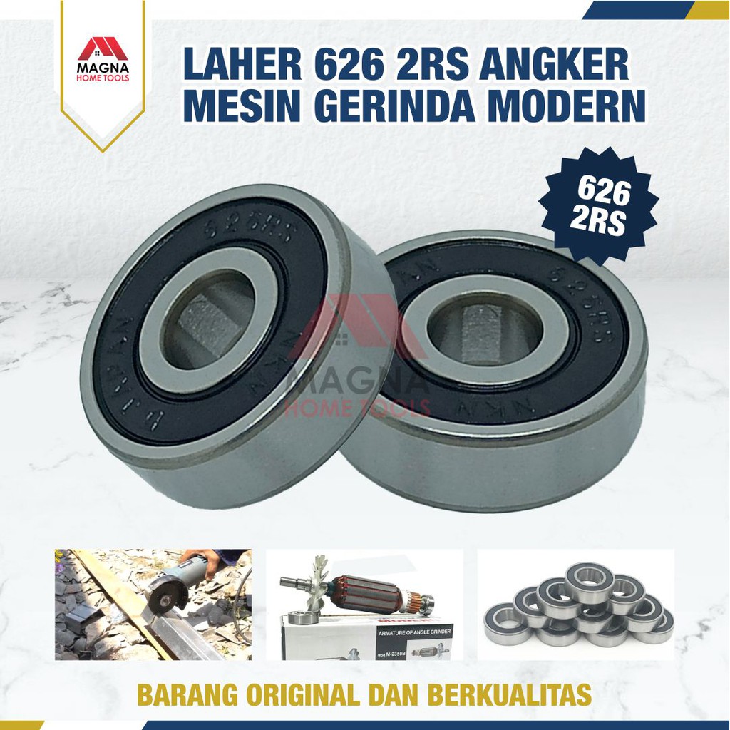 BEARING 626 2RS RUBBER SEAL NKN MESIN GERINDA MODERN M2350 [ORI]