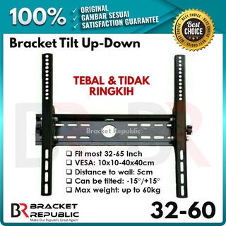 Bracket TV Dinding Plasma UHD LED LCD 32 40 43 45 49 50 55 58 60 Inch Dinding Tilt Up Down
