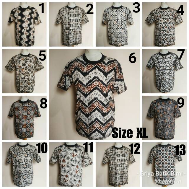 Griyabatikbimi kaos batik cap pria modern bahan bagus