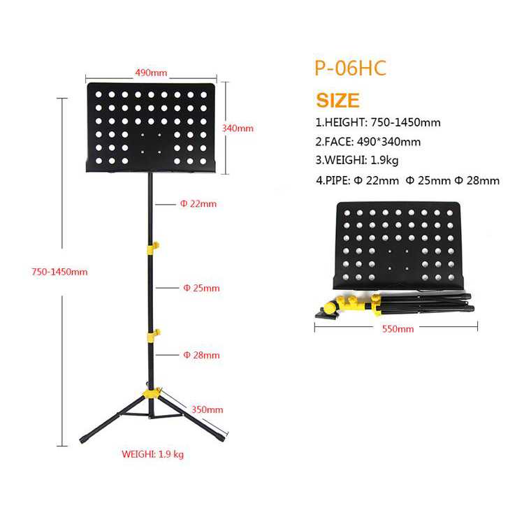 Stand Partitur Sheet Musik - P-06HC-Hitam