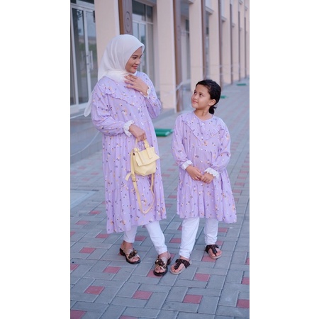 TUNIK COUPLE IBU DAN ANAK PEREMPUAN TUNIK BRUKAT TANGAN [ibu &amp; anak Harga Terpisah]