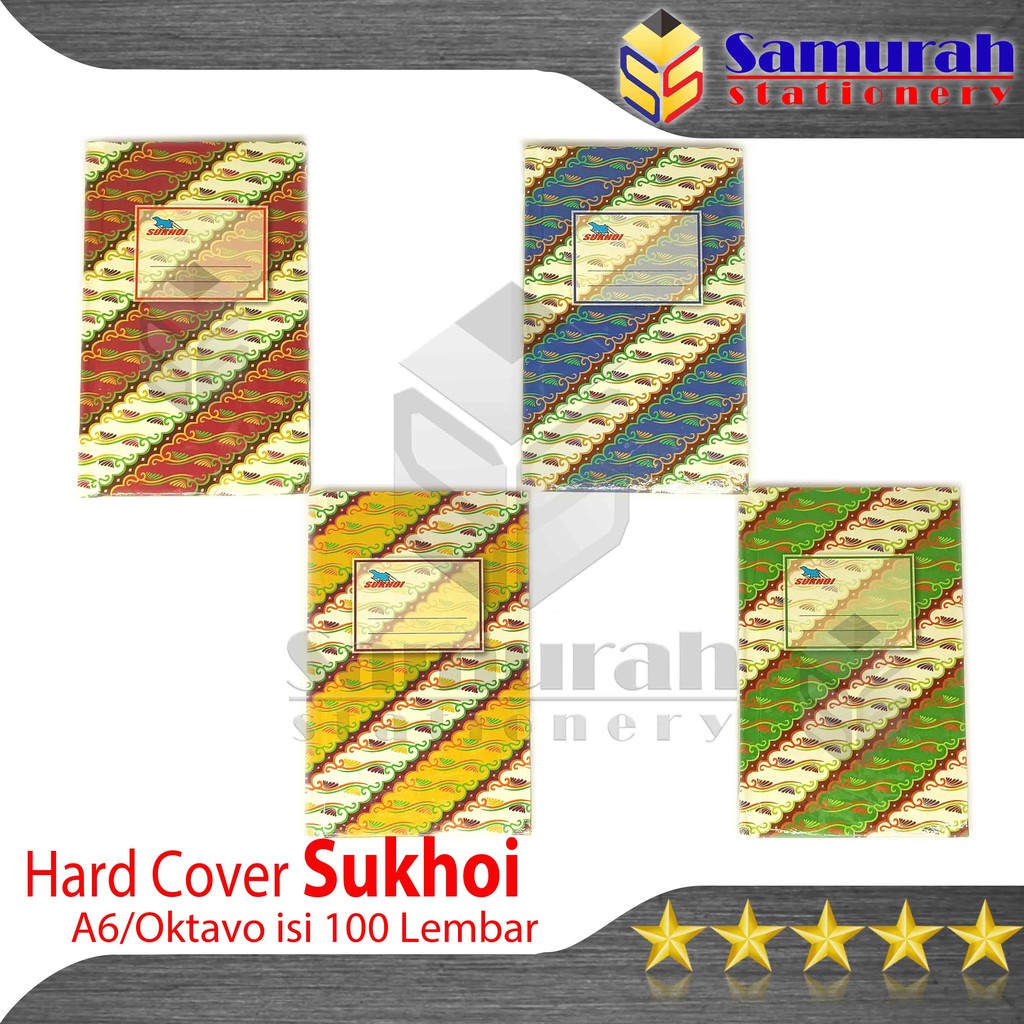 Buku Hard Cover Sukhoi Oktavo isi 100 lembar / Ukuran A6 PPL Octavo Kecil Saku 1/4 Folio Per Buku
