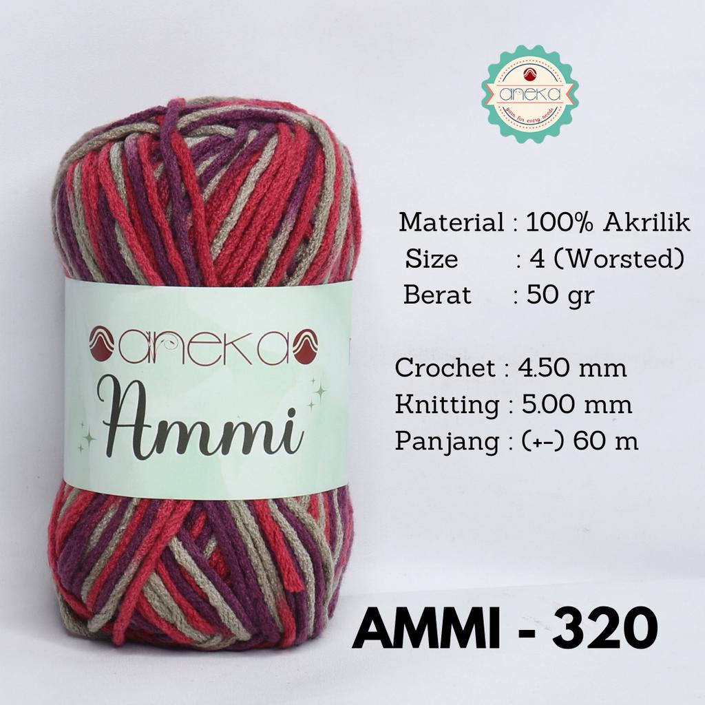 Benang Rajut Ammi / 100% Acrylic / 6 Ply Akrilik - 320