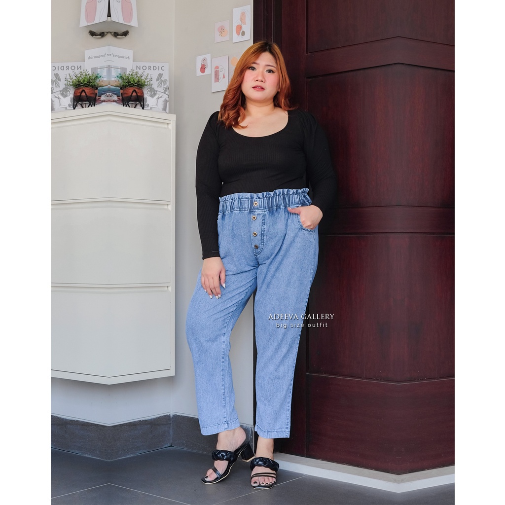 ADEEVA Marion Pants Celana Jeans Wanita Jumbo