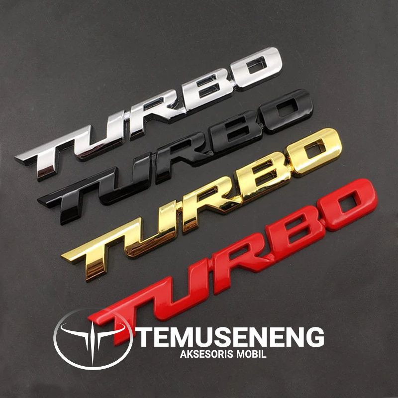 Emblem Turbo Mobil Sticker Logam 3D Logo Aksesoris Eksterior Mobil Tempelan Variasi Universal Murah