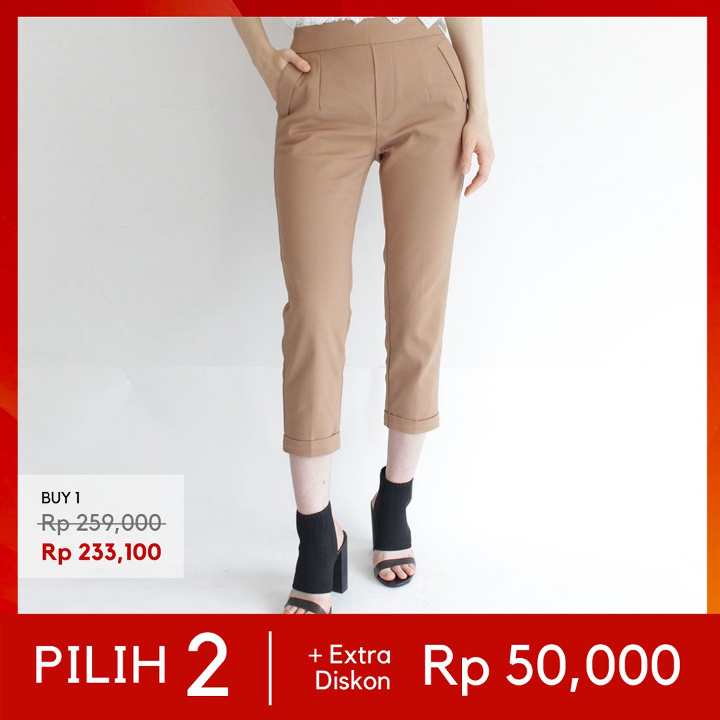 Magnolia Collection Basic Chinos  Pants Mocca  Shopee 