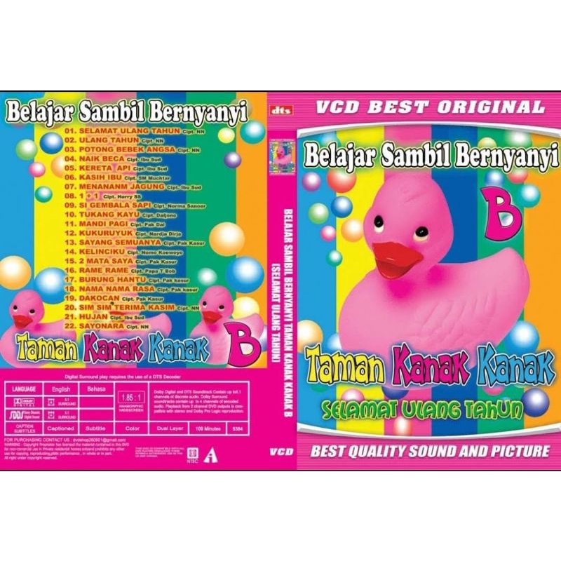 VCD LAGU BELAJAR SAMBIL BERNYANYI Taman Kanak Kanak SELAMAT ULANG TAHUN B
