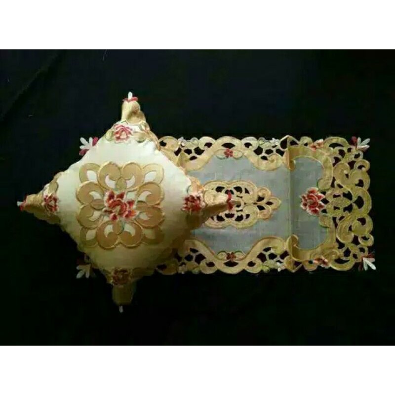 SARUNG BANTAL KURSI ORGANDI BORDIR SET