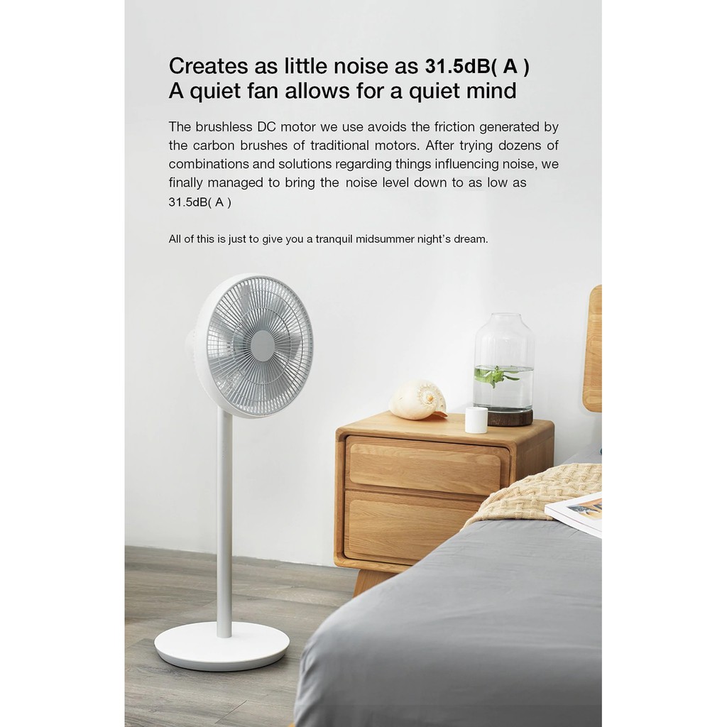 Xiaomi Mijia Smartmi Standing Floor Fan 2s Dc Kipas Angin Shopee Indonesia