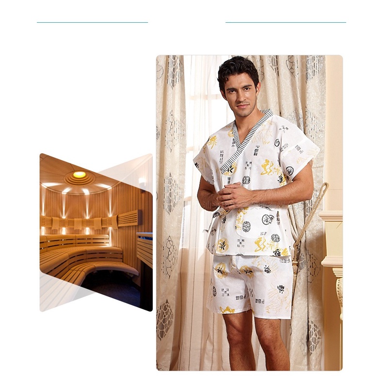 Komono Motif Naga Hotel Pasien Spa | Massage | Reflexy Pria All Size Satu Set
