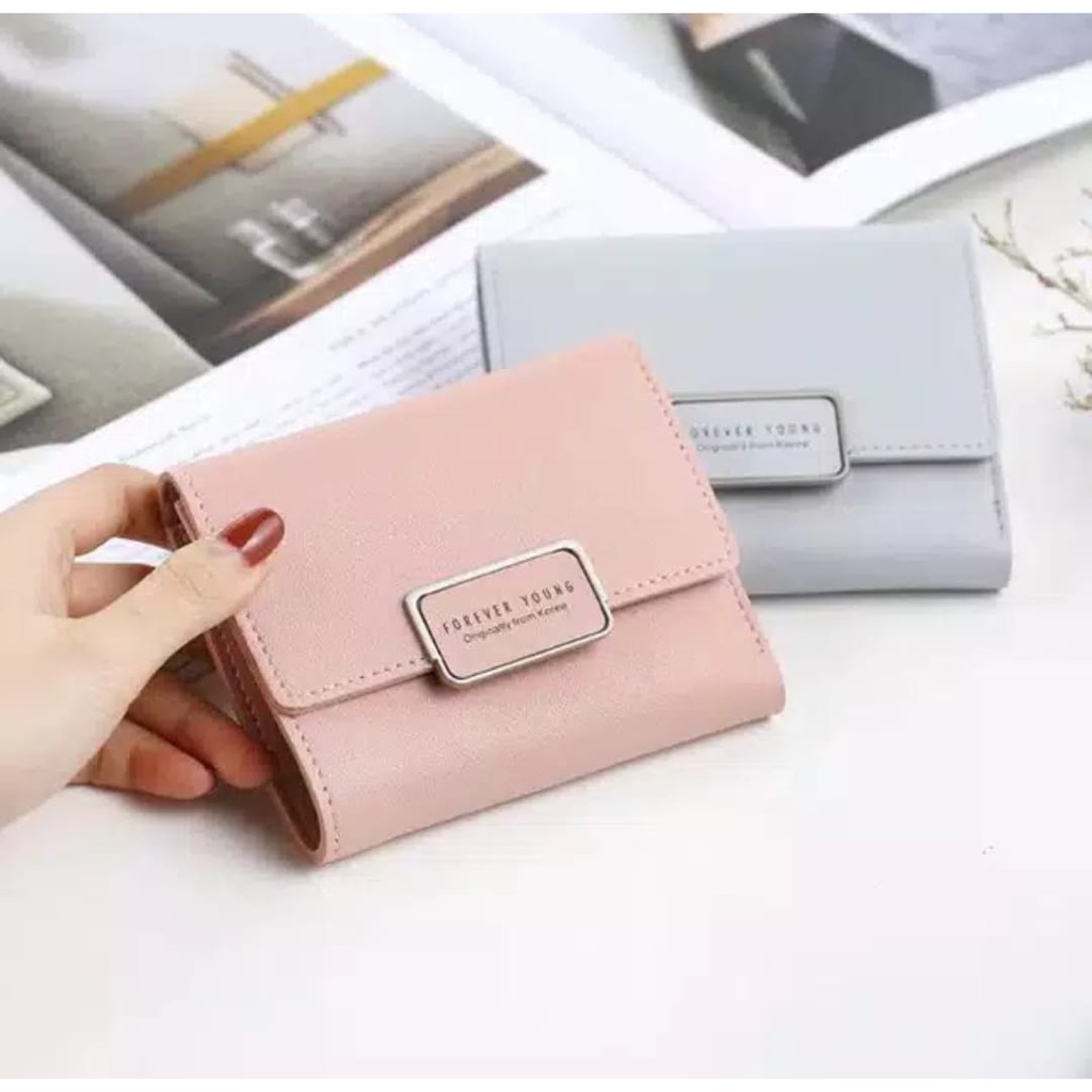 ( Fy ) COD Dompet Import dompet wanita mini Lipat dompet pendek  dompet Cantik Dompet Impor Real Pic