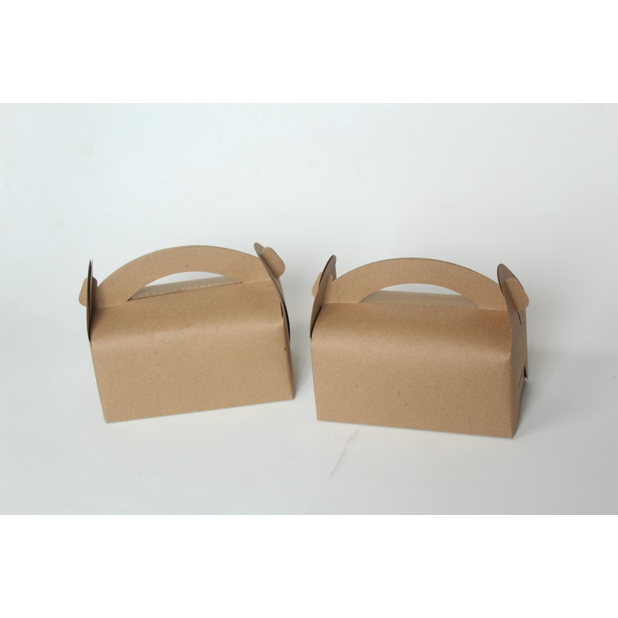 

[HARGA 10PCS] GABLE BOX KRAFT : 16x9x8 cm / snack box / fried chicken box - LAMINASI