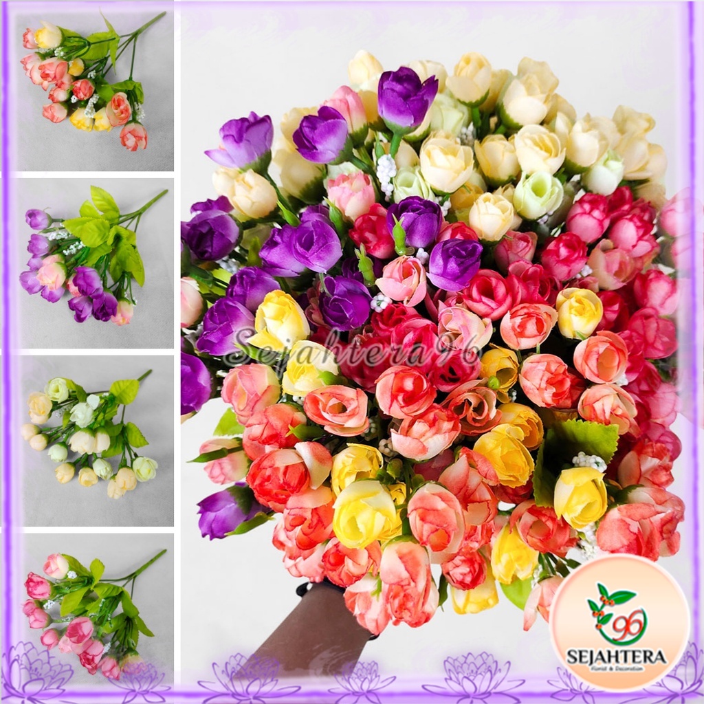 Bunga Ranumculus Mini - Dekorasi/Pernikahan/COD/Bunga Artificial
