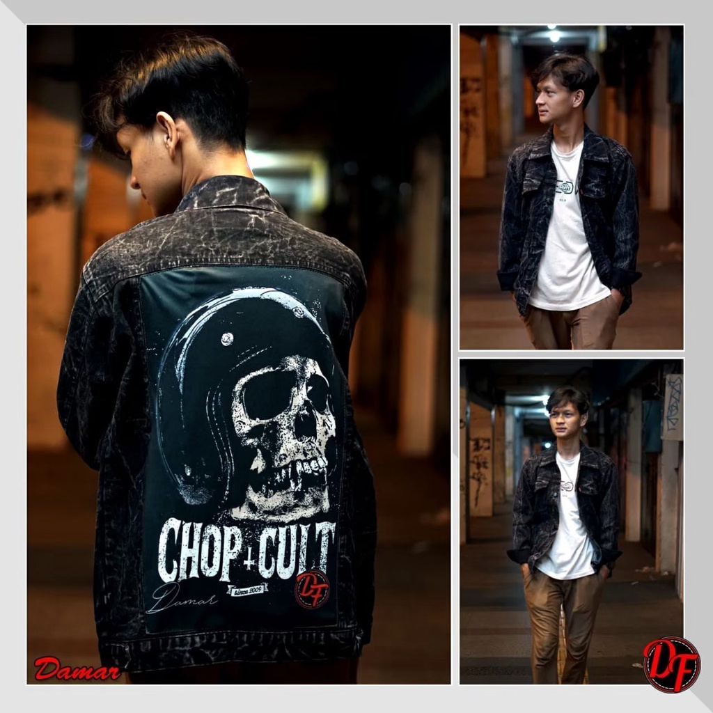 JAKET JEANS DENIM RIDERS MOTOR BROTHERHOOD ATASAN PAKAIAN PRIA WANITA REAL PICT MURAH KEREN PANJANG 