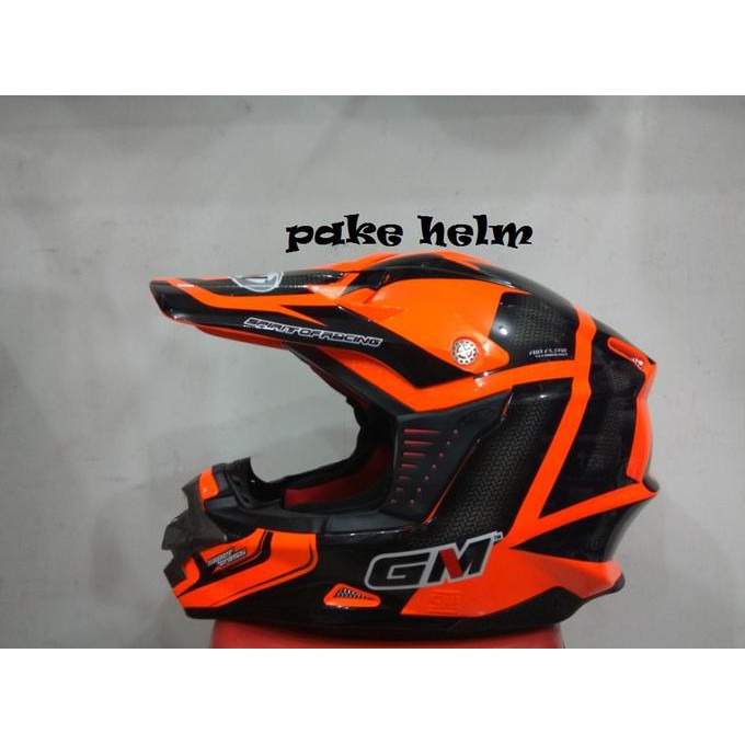 HELM GM CROS SUPER CROSS MOTIF TRACKER ORANGE FLUO