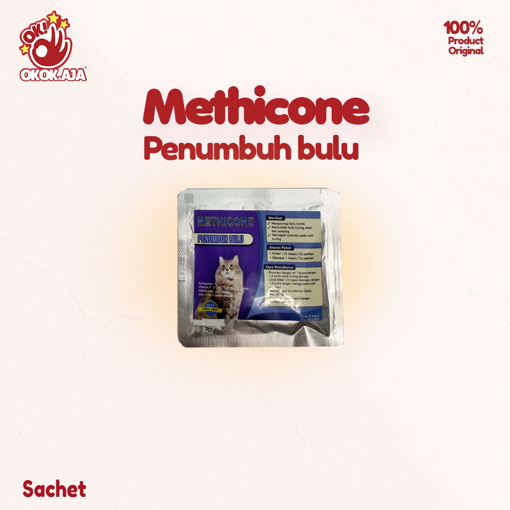 Penumbuh bulu kucing Methicone Sachet ISI 10 KAPSUL