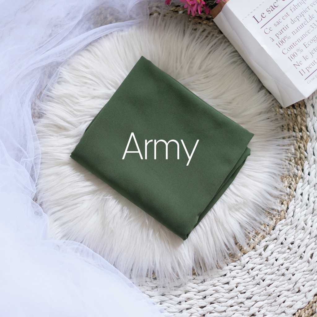 PASHMINA SQUARE CERUTY 180x75CM/PASHMINA BELLA SQUARE-ArmySQUARE