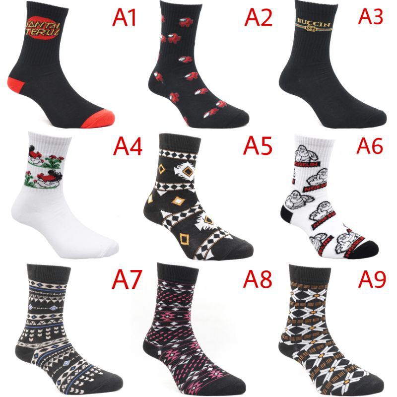 GROSIR KAOS KAKI /10 LUSIN PRIA WANITA TRIBAL MOTIF BISA CAMPUR BEBAS PILIH