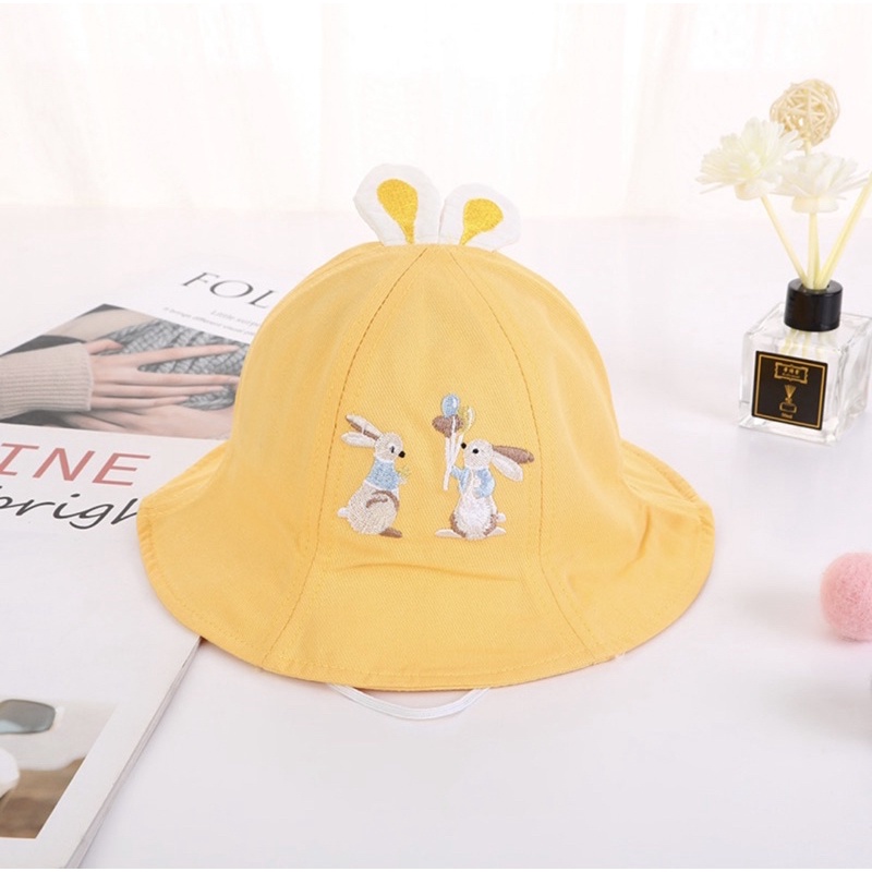 Topi Bucket Anak Perempuan Bayi Balita Motif Rabbits