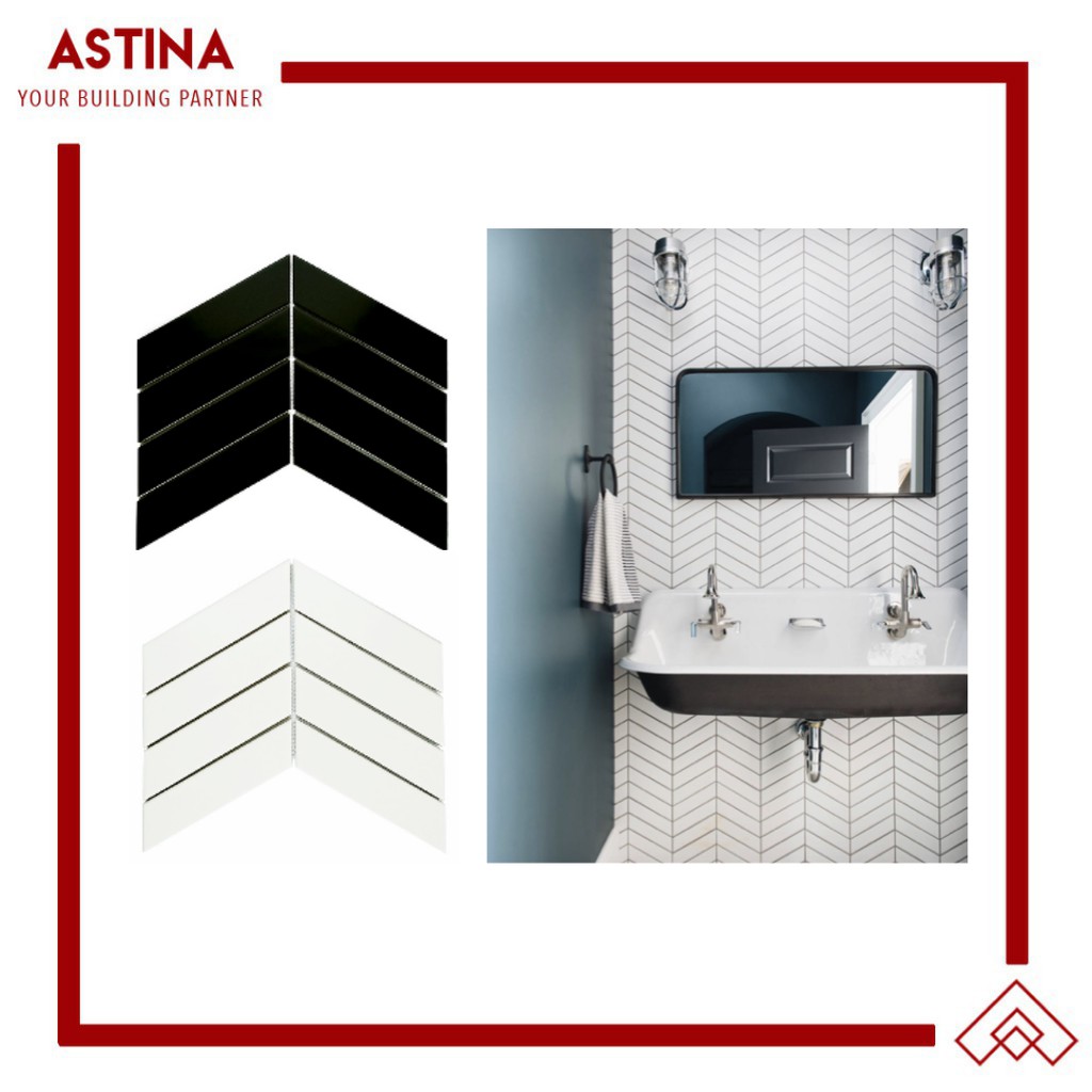 Mosaic Tiles Dekorasi Keramik Chevron 31,8x22,2 (45x180 mm)