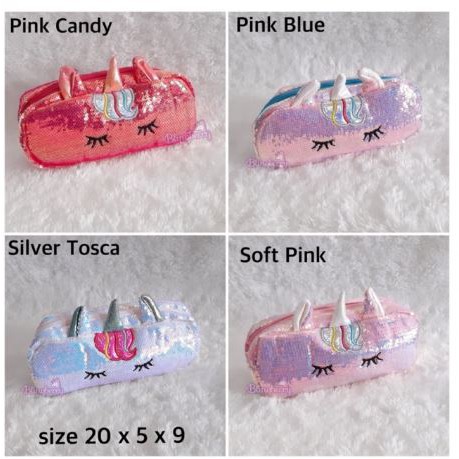 

Kotak Pensil/Tempat Pensil Unicorn Sequin