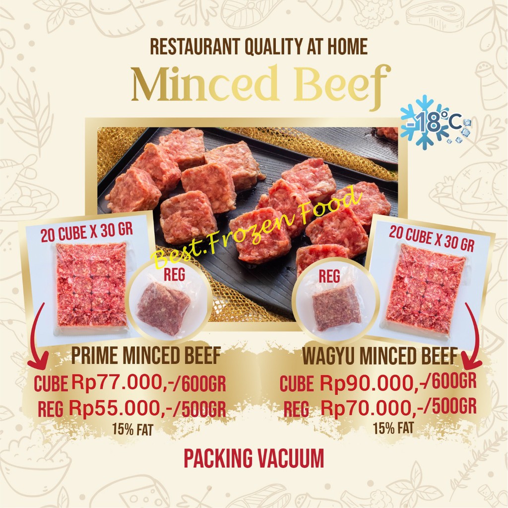 

Frozen Minced Beef / Daging Giling (Wagyu Beef / Prime Beef)