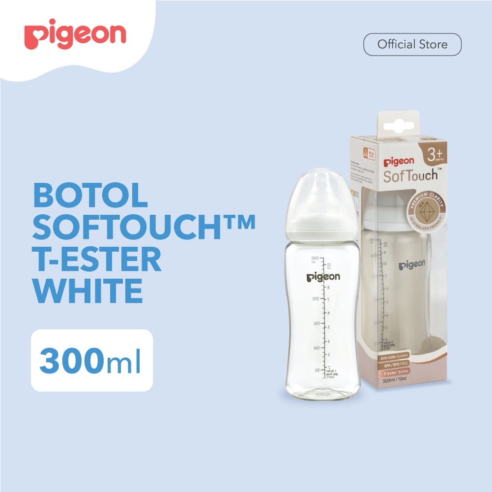 Pigeon Botol T-Ester Wide Neck w/ P-Plus Nipple 300ML - Botol Susu Anak Bayi