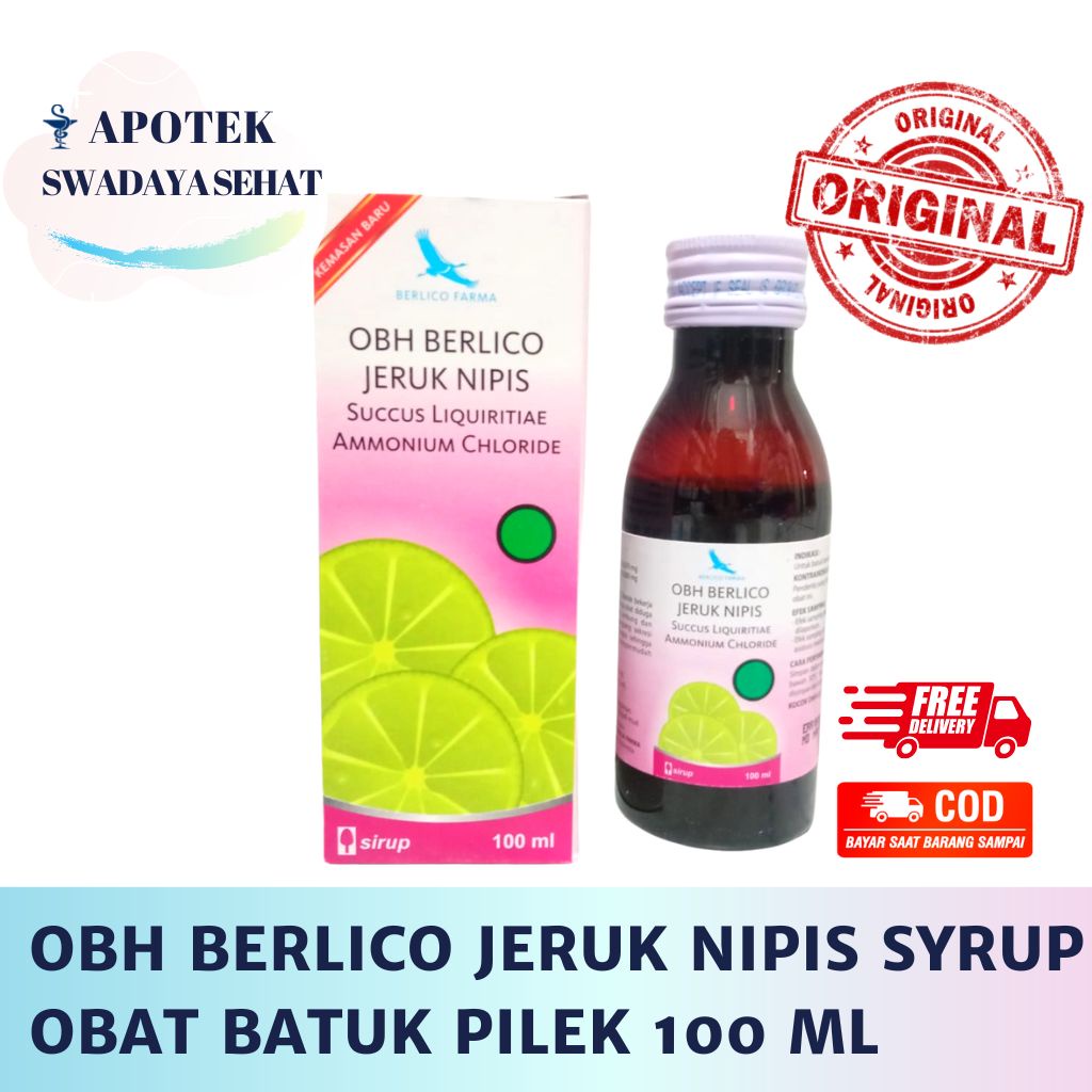 OBH BERLICO JERUK NIPIS SYRUP 100 ML - Obat Batuk Pilek Demam Sakit Kepala