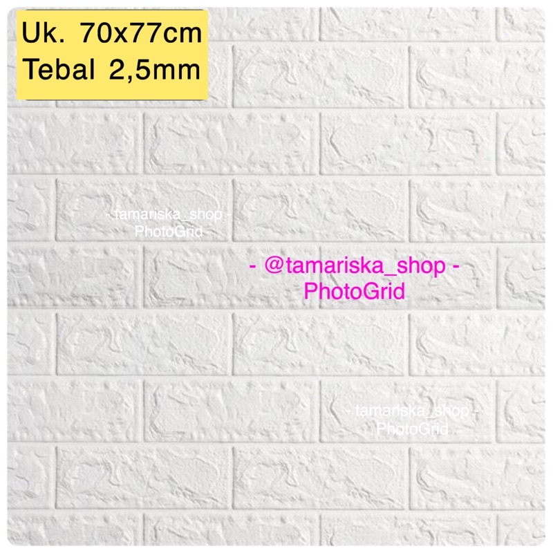 COD FOAM WALLPAPER DINDING 3D / WALL FOAM / BRICK FOAM BATU BATA MURAH-Bata putih 2,5mm