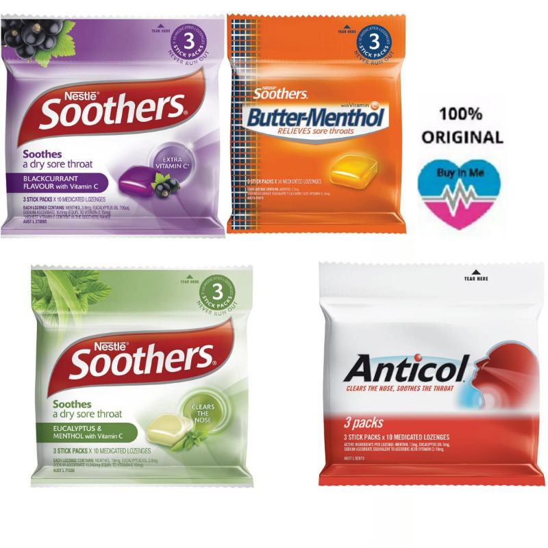 

Allens Anticol 3x10 Lozenge Multipack - BUTTERMENTHOL - Eucalyptus - Blackcurrant