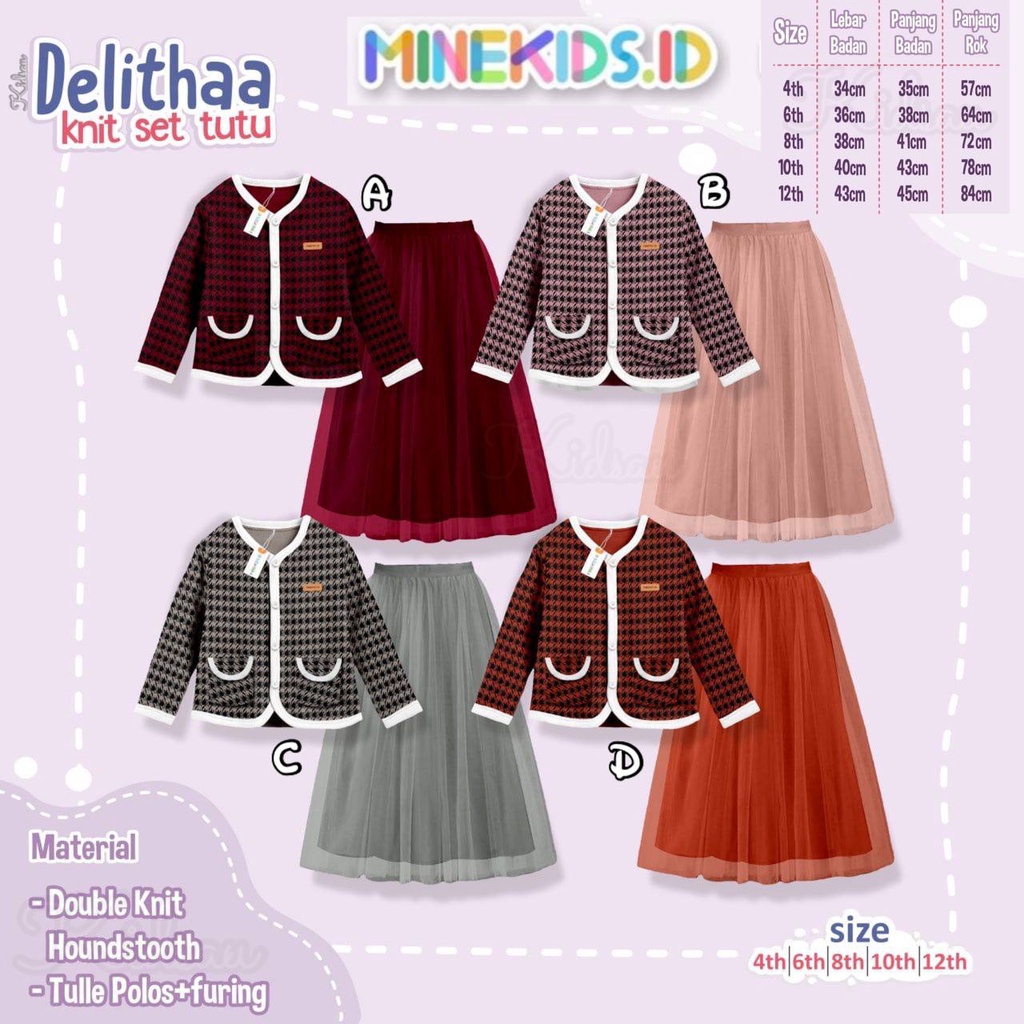 Setelan Rok anak Delitaa Rok Tule by Minekids