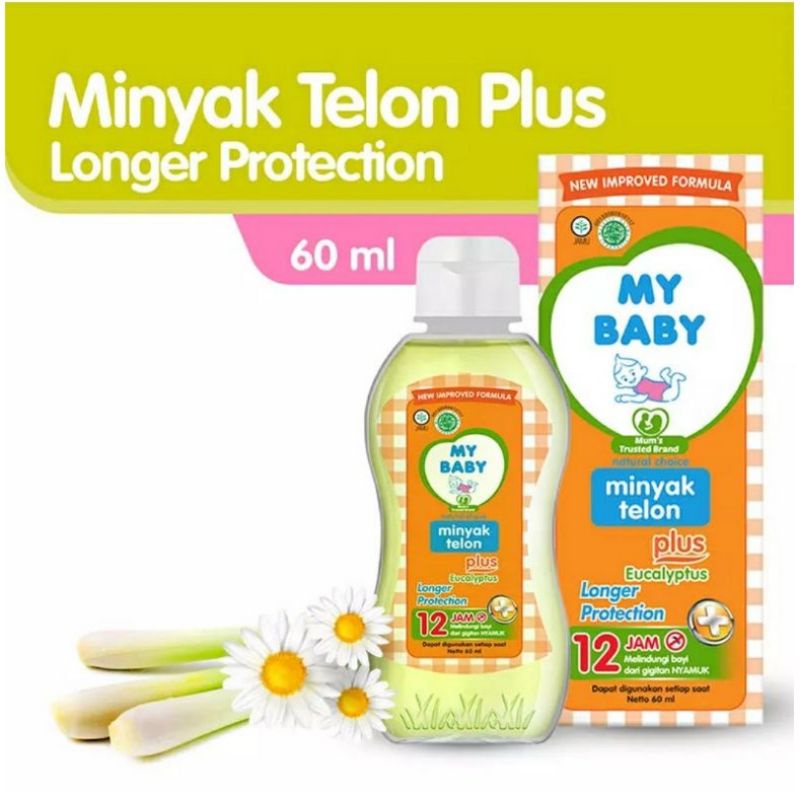 My Baby Minyak Telon Plus Eucalyptus Longer Protection 12 jam 90ml / 60 ml / 150ml