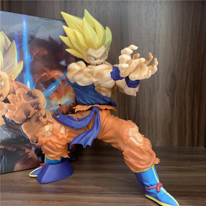 Mainan Action Figure Model Anime Dragon Ball Z Son Goku Battle Damaged Bahan PVC 15cm Untuk Koleksi