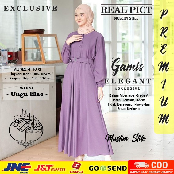 COD-SETELAN ANJANI DRESS / BAJU GAMIS WANITA MUSLIMAH SYAR'I