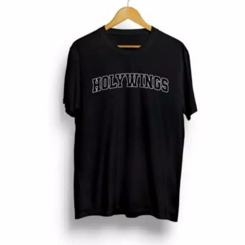 KAOS  HITAM PENDEK SABLON HOLYWINGS