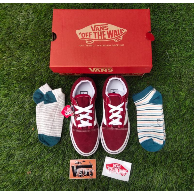 SEPATU V4NS ANAK OLDSKOOL MAROON VELCRO TALI SEPATU ANAK SEPATU ANAK PEREMPUAN SEPATU ANAK LAKI LAKI