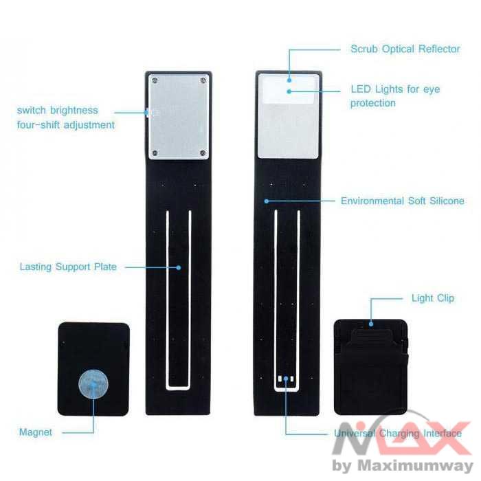 Lampu Baca LED Detachable Flexible Clip Bookmark Lights - KD-20 Warna Hitam