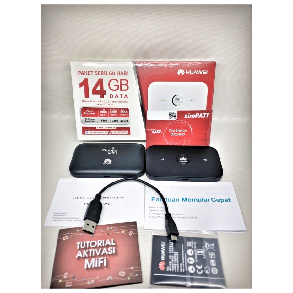 mifi router modem wifi 3G 4G huawei E5573 free 14GB telkomsel unlock