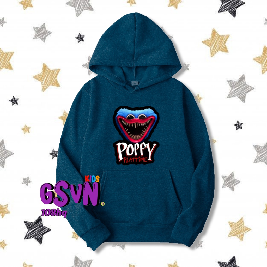 Jaket Anak - Hoodie Sweater Poppy Playtime Huggy Wuggy Chapter Bagian 2 3 MiawAug Miaw Aug Logo Kara
