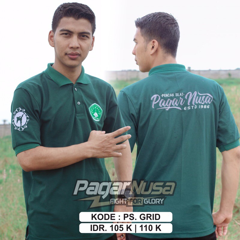 Kaos Polo Pagar Nusa Bordir Kain Adem kode PS. Grid