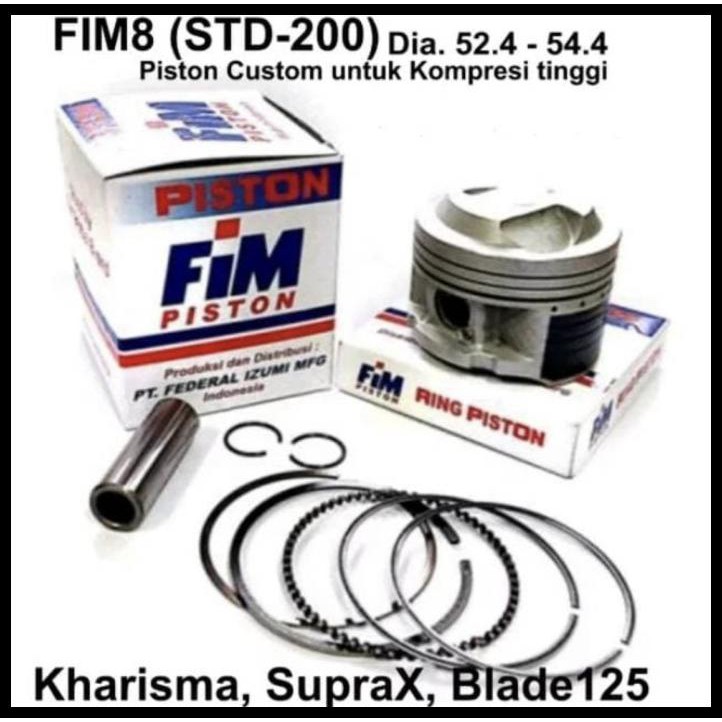 Piston Fim Dome Custom Supra X 125 Karisma 125 Blade 125 Pin13 Fim8