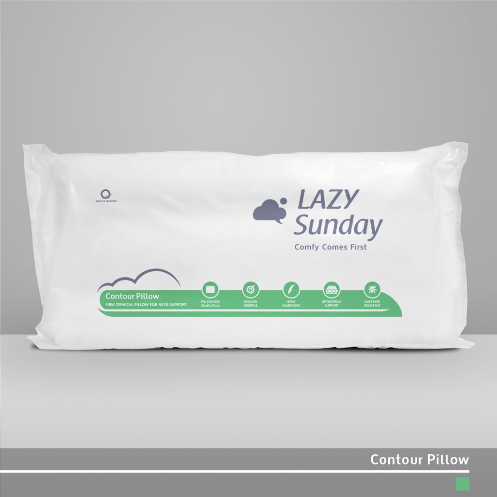 Bantal Contour - Firm Cervical Orthopedic Pillow - LAZY Sunday