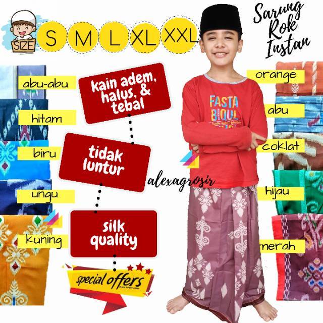 Sarung Instan Anak Laki-Laki 2-10 Tahun Cowok - Aneka Warna dan Motif