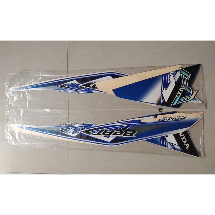 Striker Motor Bodi /  Stiker Bodi & Lis Body & Striping Beat Fi 2013 Biru Putih
